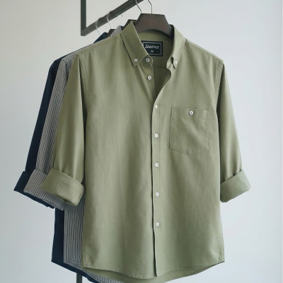 Premium Solid Shirt (Olive)