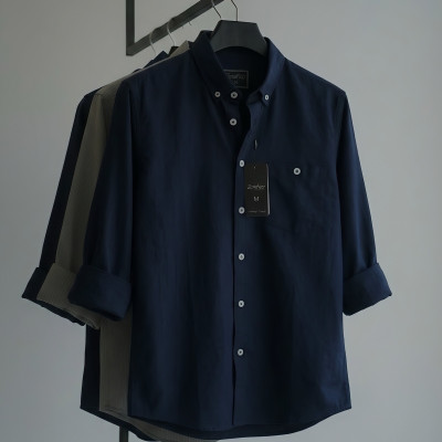 Premium Solid Shirt (Dark Blue)