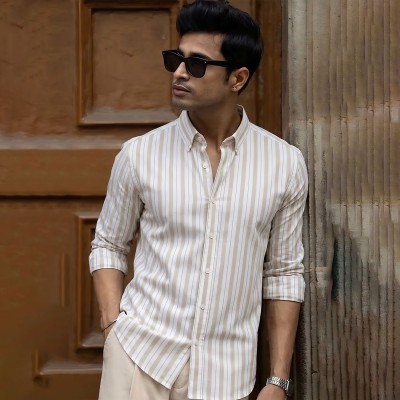 Beige Elegance Stripe Shirt